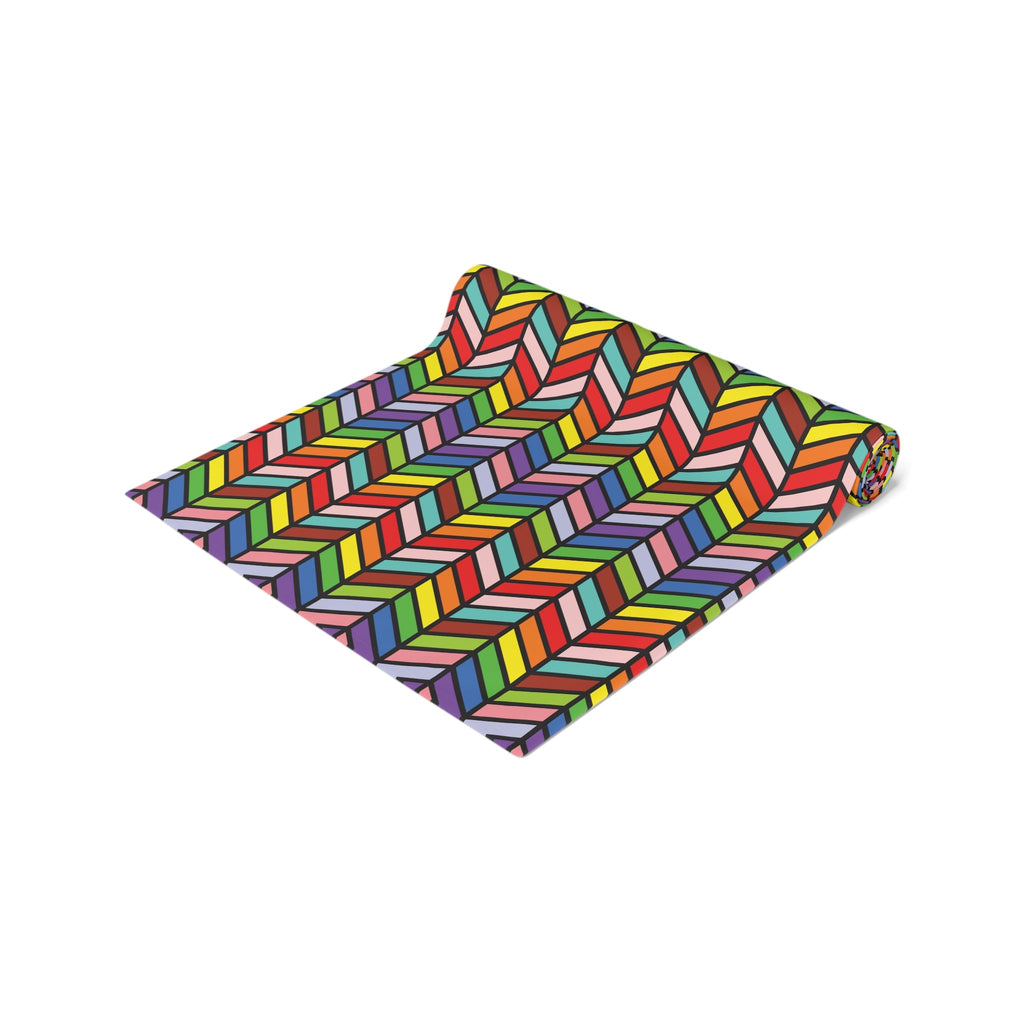 Bespattered Facade Rainbow Chevrons Table Runner (2 sizes)