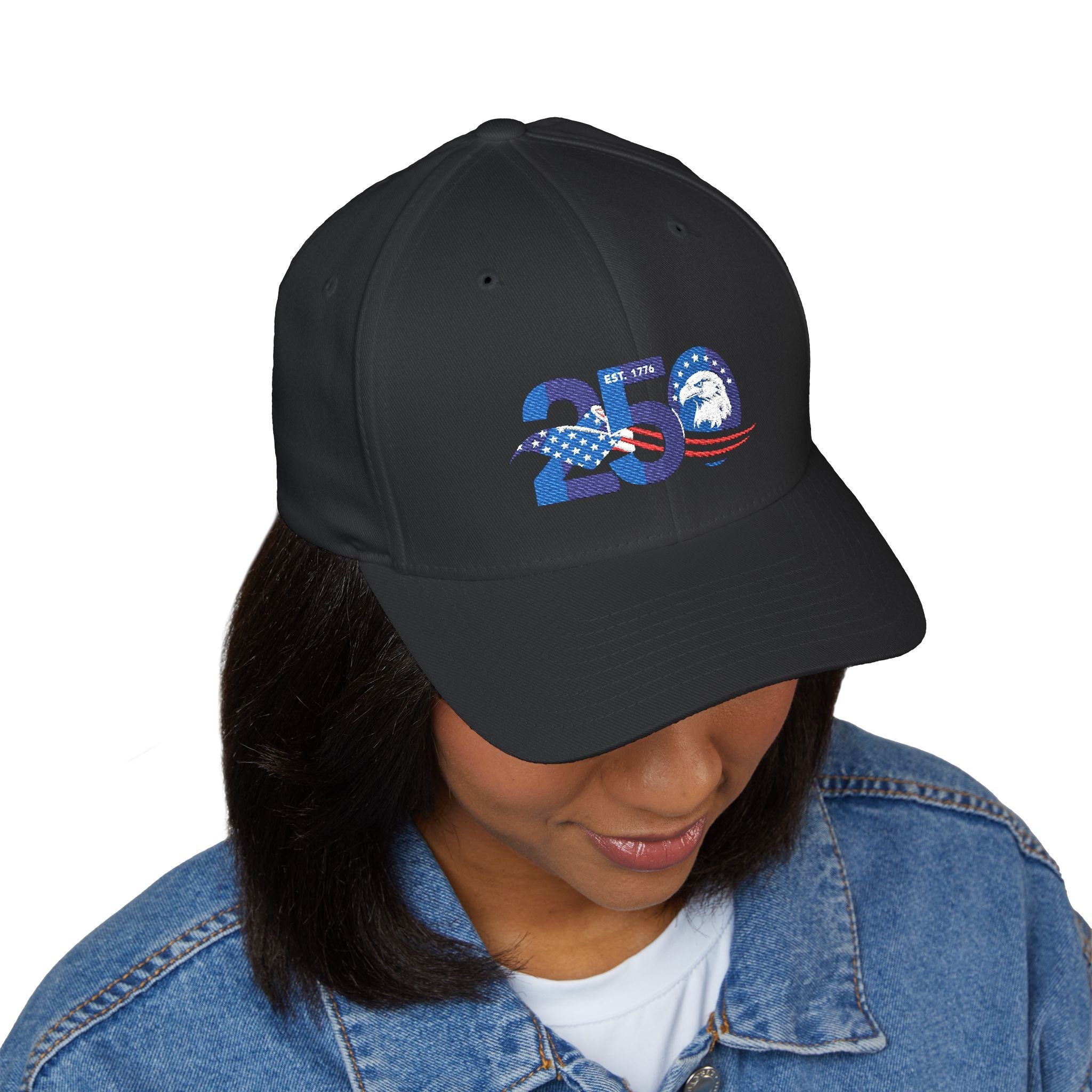 Cap - 250 American Flag Design Embroidered Baseball Hat