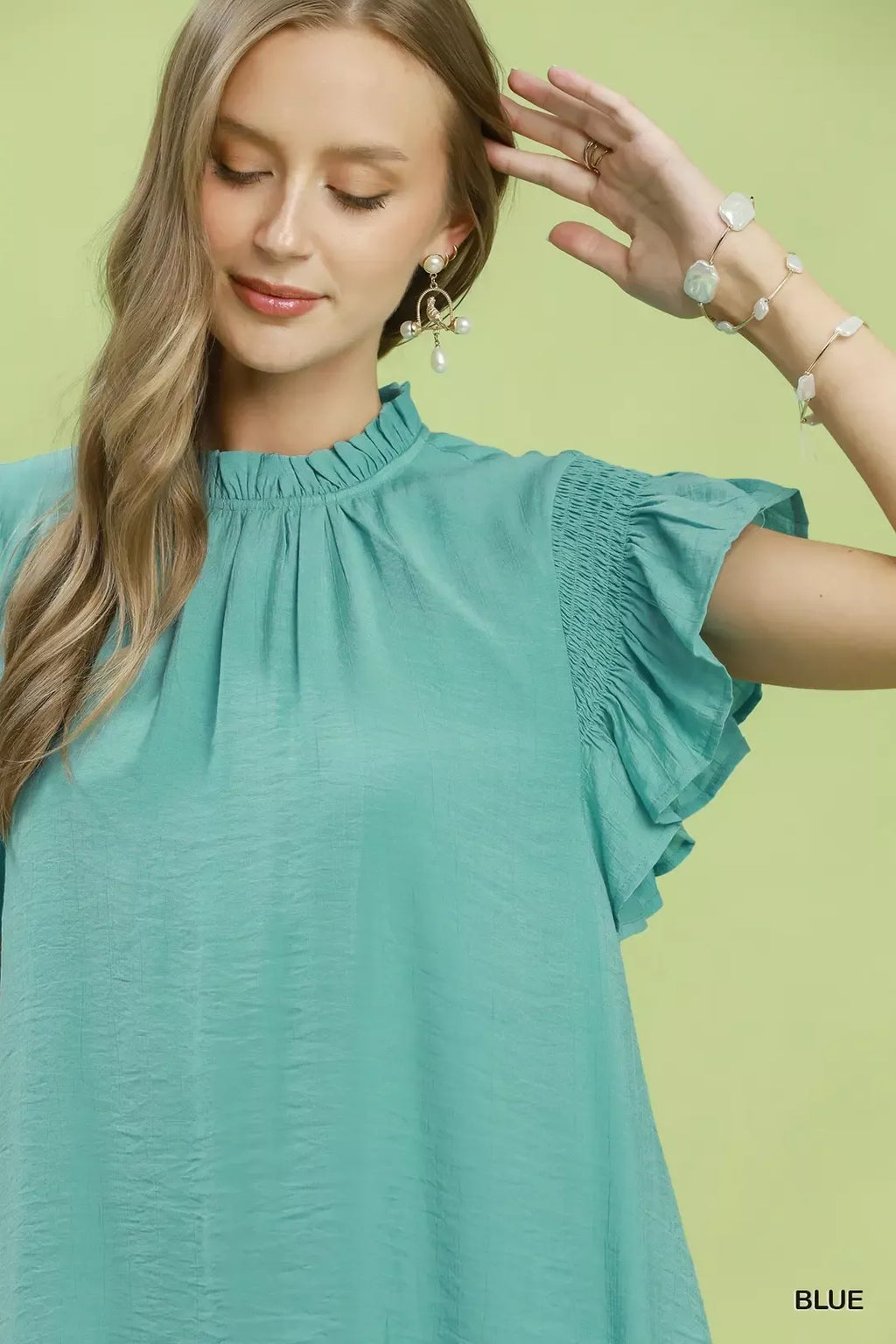Umgee Ruffle Flutter Sleeve Dress