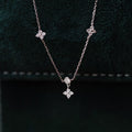 Zircon Flower Necklace and Clavicle Chain
