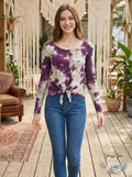 Ultra Flirt Juniors Tie-Dye Thermal Top