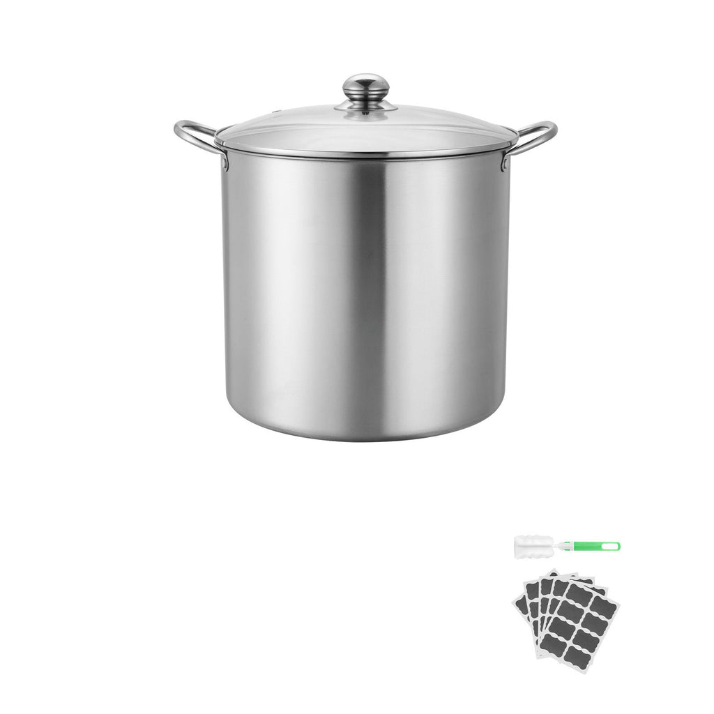 Canning Pot with Rack and Glass Lid 21 QT Stainless Steel Waterbath Canner