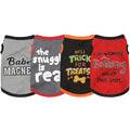 Elevate Your Pets Seasonal Style with Playful Panache: 4-Piece Set of Dog Shirts Featuring Hilarious Printed Patterns for Airy Comfort in Summer and Fall Classic Set 1 X-Small