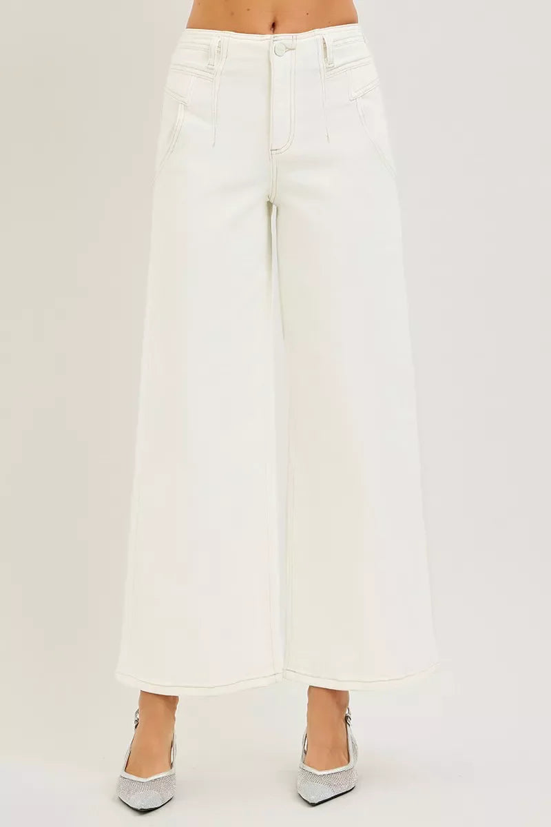 RISEN High Rise Ankle Wide Pants