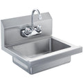 Commercial Hand Sink with Faucet, Stainless Steel Sink for Washing, Small Hand Washing Sink, Wall Mount Hand Basin, Utility Sink for Restaurant, Kitchen, Bar, Garage and Home, 17 x 12.8 inch