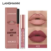 6 Color 2 In 1 Lip Liner & Gloss Set - Matte Finish
