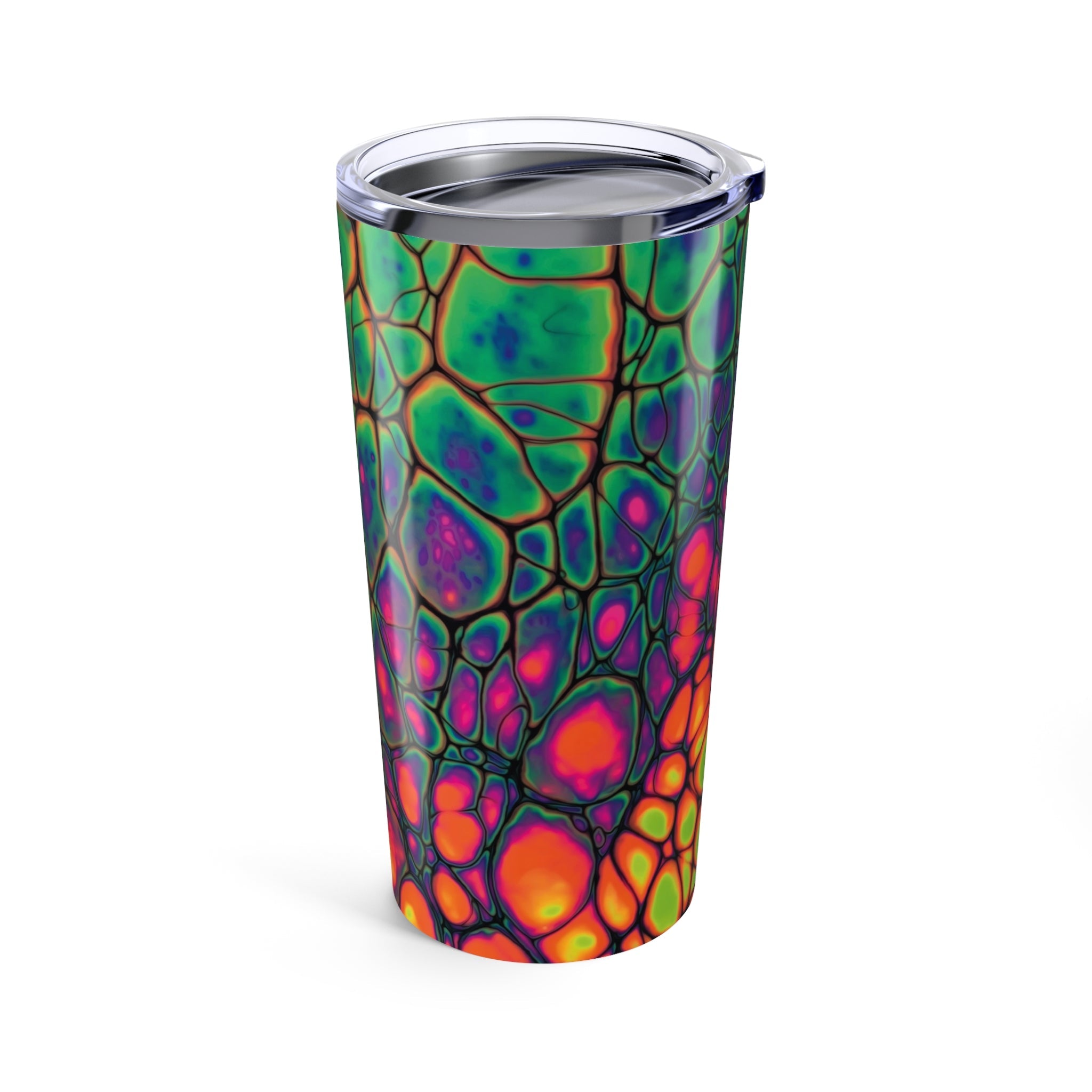 Bespattered Facade Neon Butterfly Abstract Art Tumbler 20oz