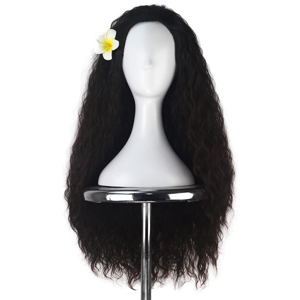 Yan Dream Long Wavy Wig Synthetic Natural Frizzy Dark Brown Hair Wig Movie Cosplay Costume Halloween Wigs Daily Replacement Wig Women Girls Men Wig