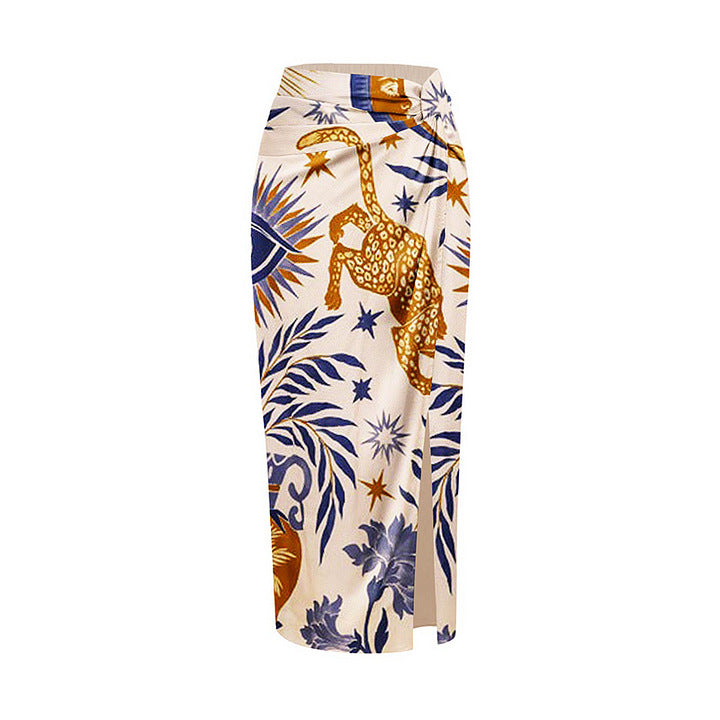 2024 New European Style Ruffled Print Bikini Set