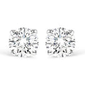 AGS Certified 14K White Gold 1.0 Cttw 4-Prong Set Brilliant Round-Cut Solitaire Diamond Push Back Stud Earrings (E-F Color, SI2-I1 Clarity)