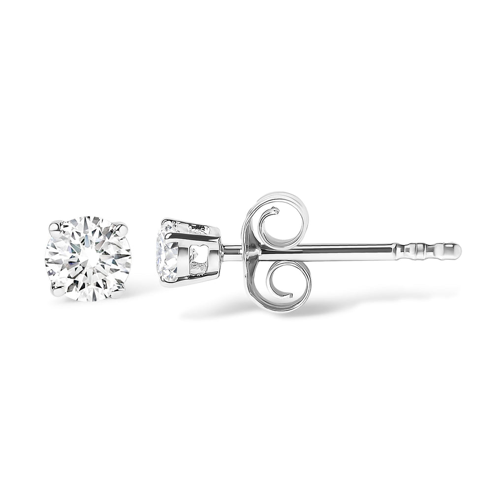 .925 Sterling Silver 1/5 Cttw Round Lab Grown Diamond Classic 4-Prong Solitaire Stud Earrings (F-G Color, VS1-VS2 Clarity)