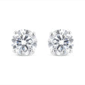 14K White Gold 1-1/2 Cttw Round Brilliant-Cut Near Colorless Diamond Classic 4-Prong Stud Earrings with Screw Backs (H-I Color, SI1-SI2 Clarity)