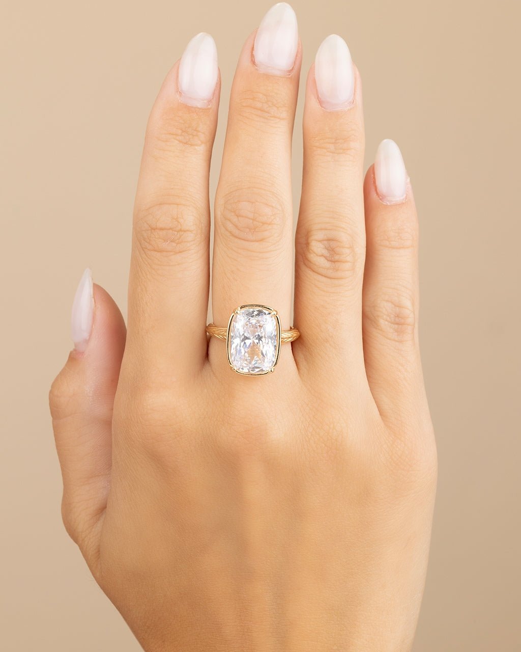 Sterling Silver Elongated Cushion Cocktail Ring 4ct & 8ct
