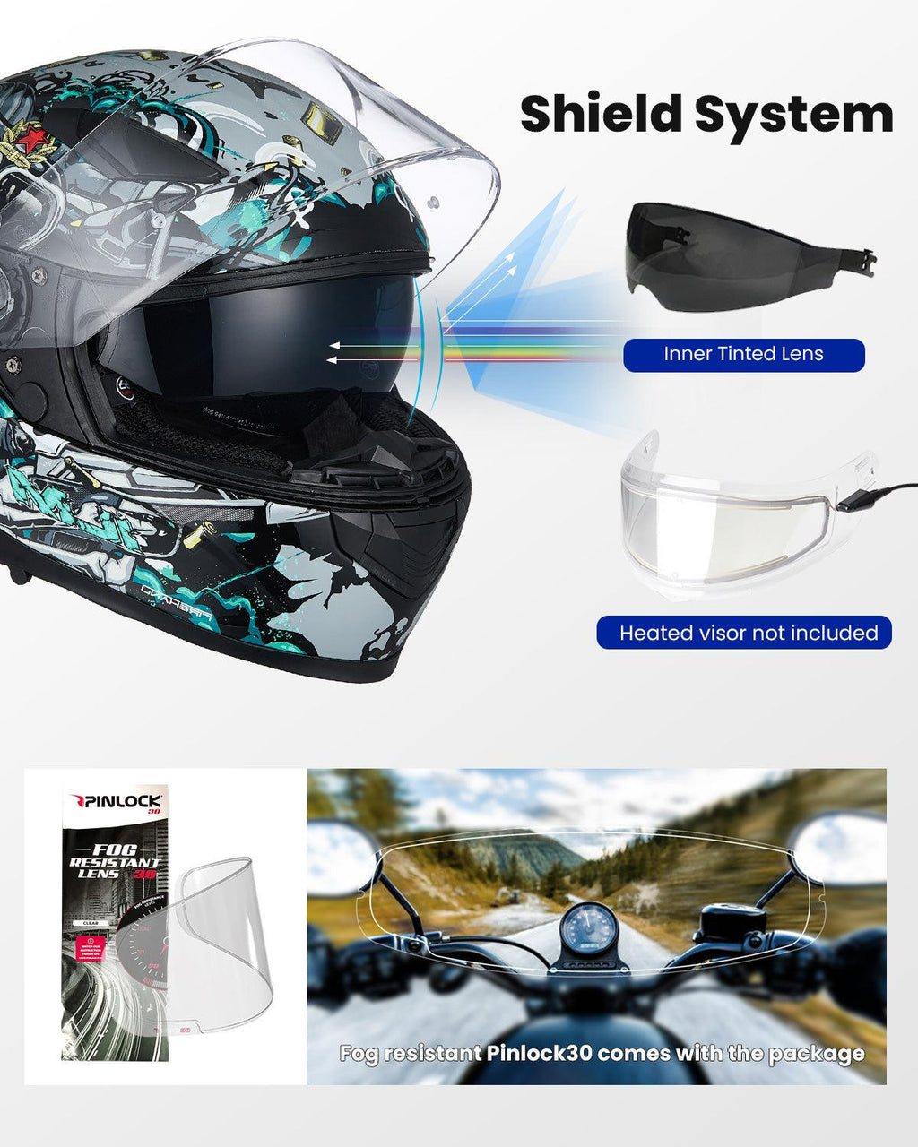 ILM Full Face MIPS Motorcycle Helmet Model 129M