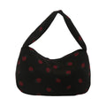 POYIPI Cute Strawberry Purse Corduroy Crossbody Bags for Women Novelty Strawberry Wallet Clutch Bag Kawaii Strawberry Bags Black