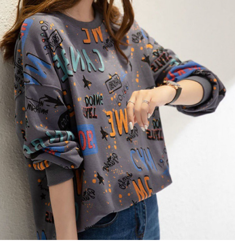 Loose Fit Long Sleeve Round Neck Sweatshirt (New Style)
