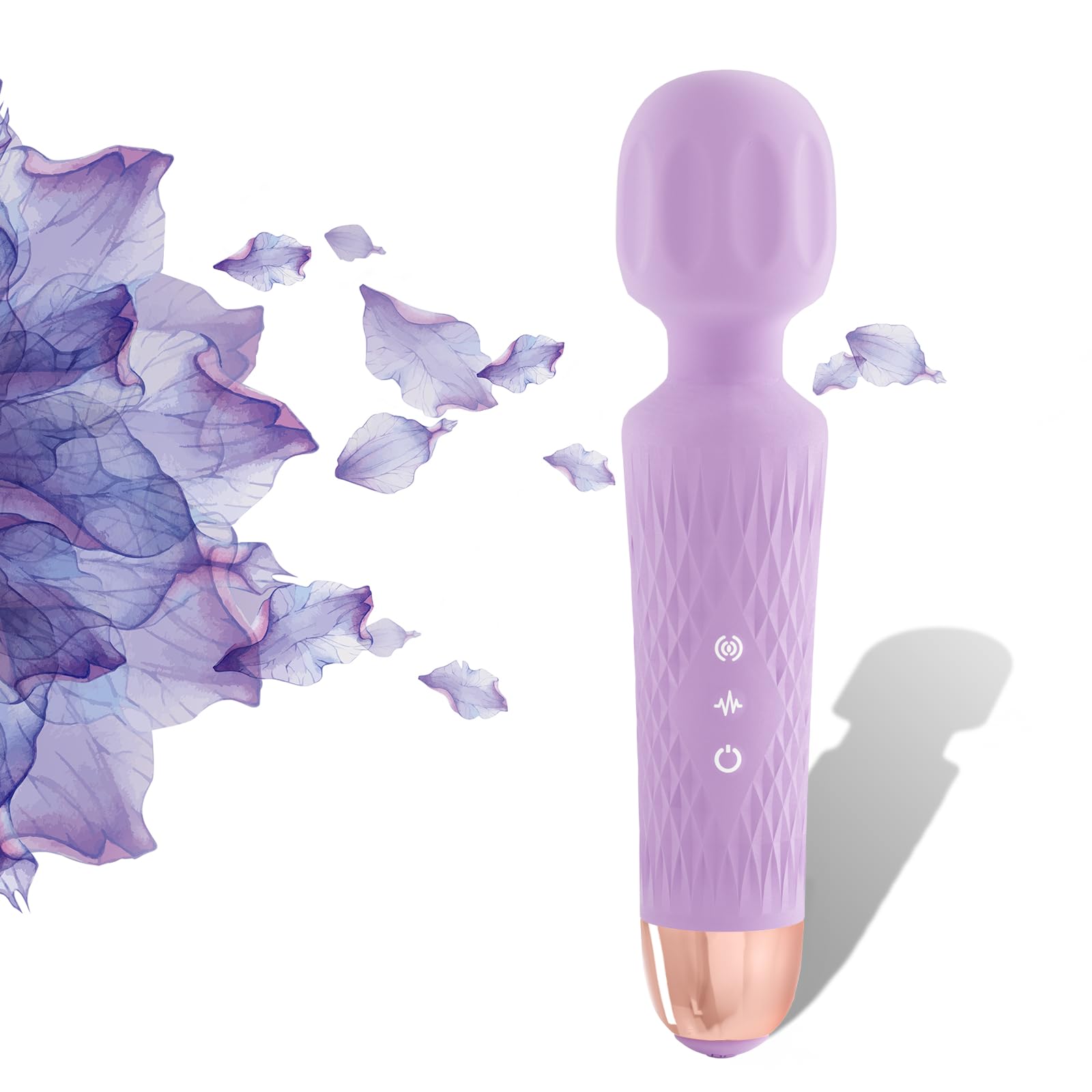 Niclove The Original 3-in-1 Personal Massager - Cordless 2 hrs Continuous Vibration - Quiet & Waterproof - Vibrating Wand for Neck Back Pain Tension Relief & Muscle Soreness (Purple)