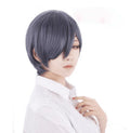 Men's Short Hair Wig in Purple and Gray Mix