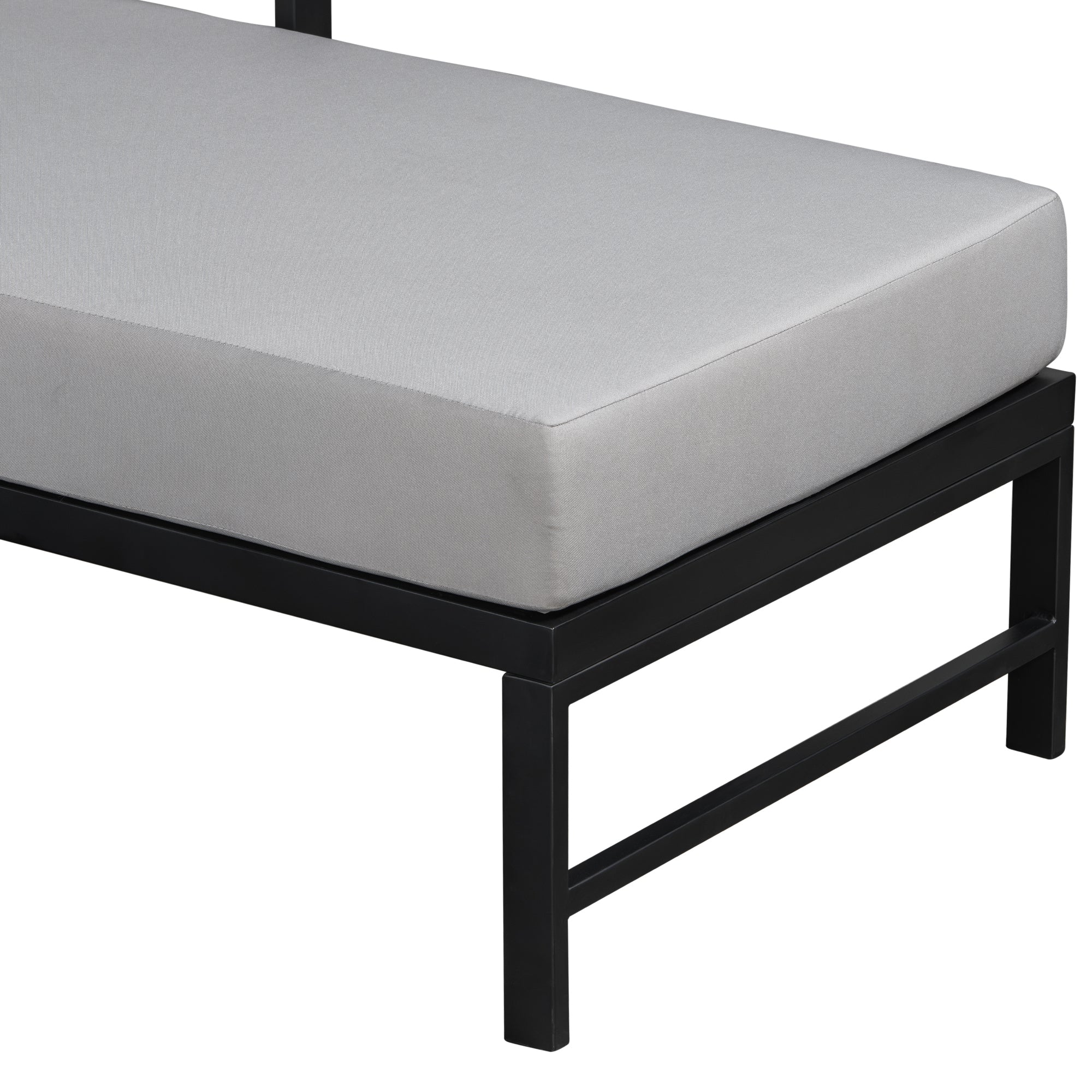 U_style Outdoor L-Shaped Sofa with Iron Frame,Weather-Resistant Patio Sofa Set with Ultra-Thick Cushions,Comfortable Seating for 3,Ideal for Patio, Balcony,and Garden