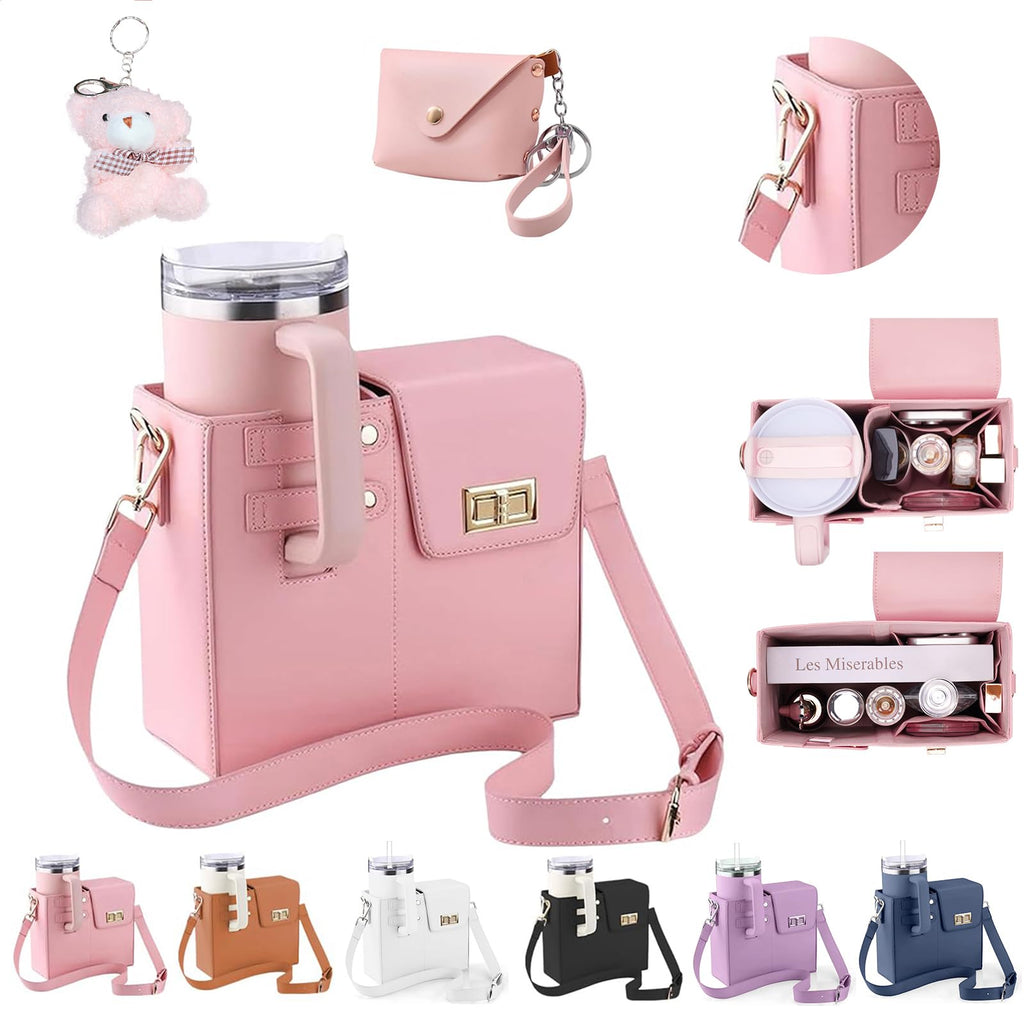 Bag Crossbody for Stanley Cup Purse Water Bottle Bag Holder Crossbody Compatible Stanley Cup Adjustable Women Shoulder Strap Bag