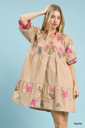 Umgee Embroidered Floral Tiered Dress