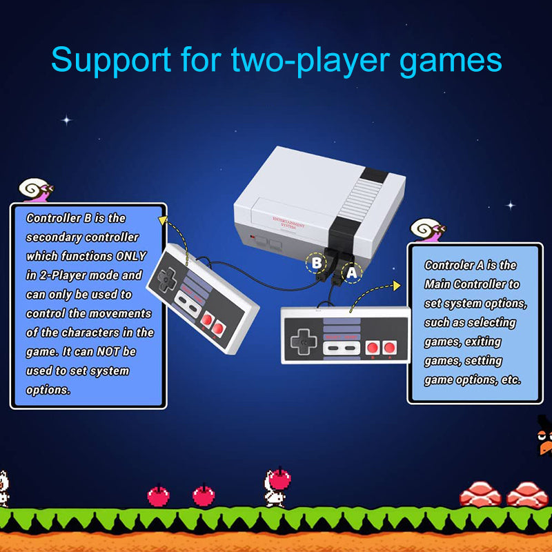 NES 8-Bit Game Console Classic Red and White Design