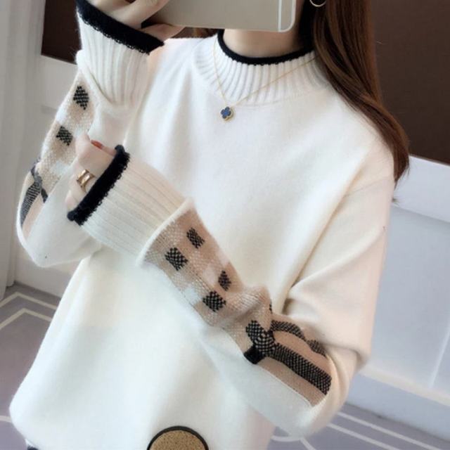 Cartoon Patch Knitted Sweater for Women