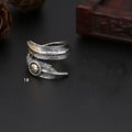 S925 Sterling Silver Indian Feather Ring