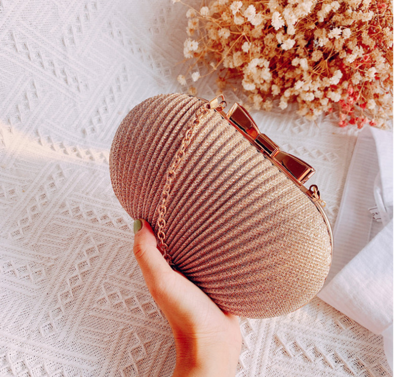 Frosted Clutch Bag - Women's Oval Handheld Purse