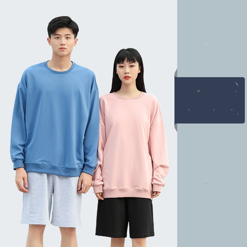 Loose Round Neck Sweater with Dropped Shoulders