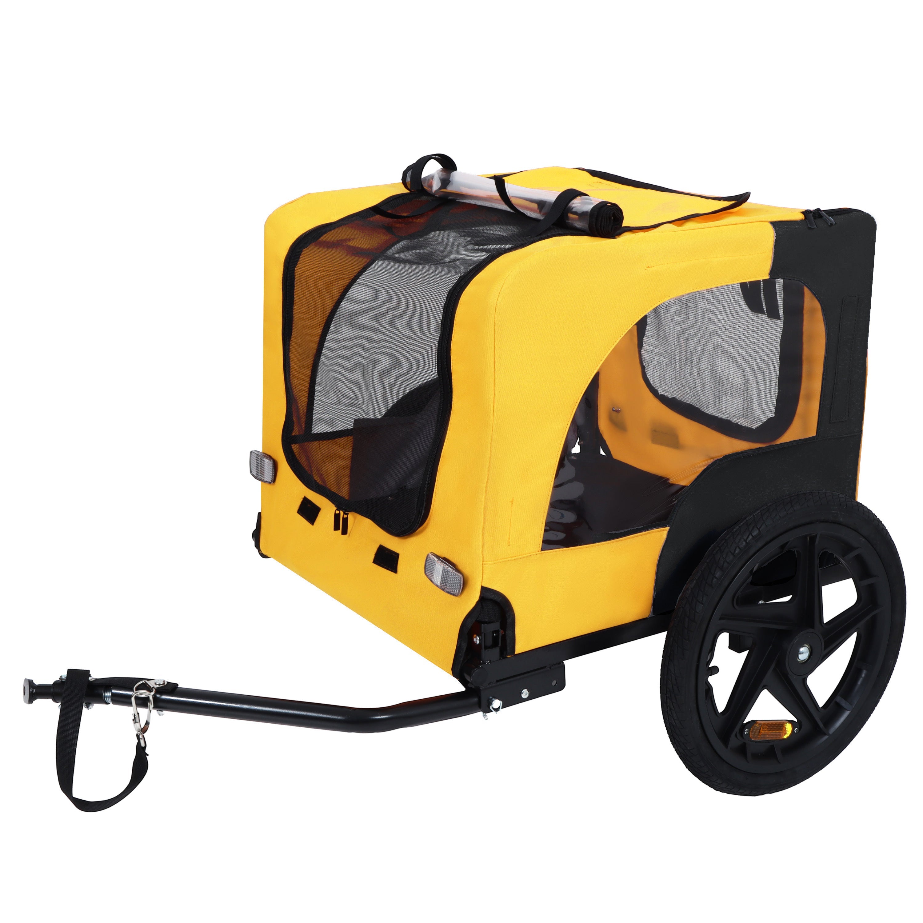 Pet Bike Trailer Dog Cart for Bicycle, Suitable for Small and Medium Pets, Easy Folding Cart Frame, Quick Release Wheel, Non-Slip Floor, Internal Leash
