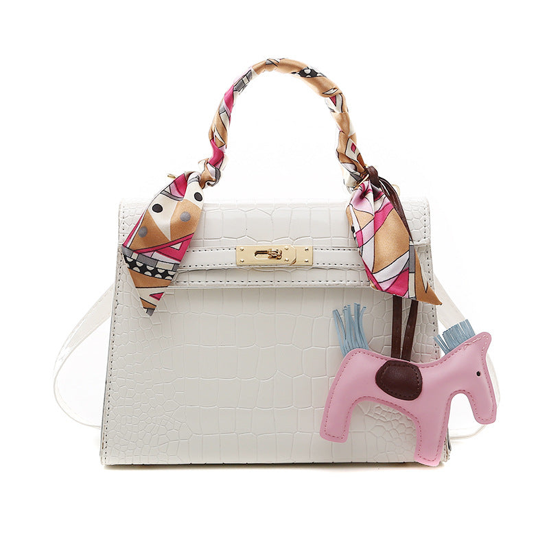 2020 New Women's Kelly Style Stone Pattern PU Handbag