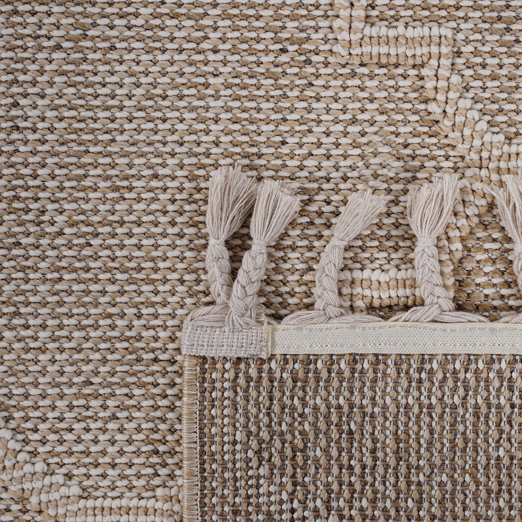 NAAR Guros Collection 6X9 Cream / Trellis Indoor / Outdoor Area Rug
