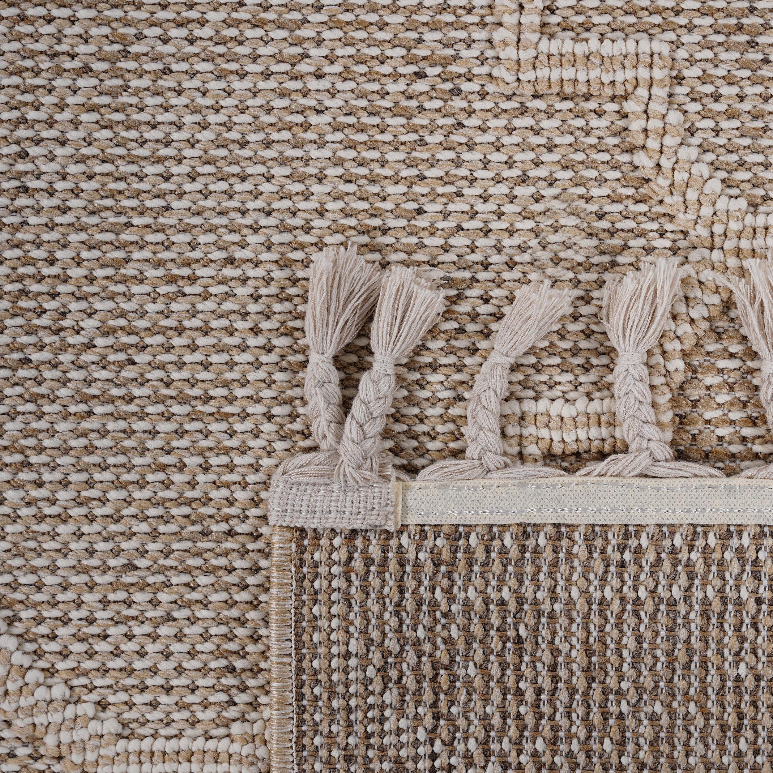 NAAR Guros Collection 6X9 Cream / Trellis Indoor / Outdoor Area Rug