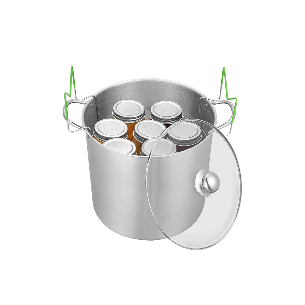 Canning Pot with Rack and Glass Lid 21 QT Stainless Steel Waterbath Canner