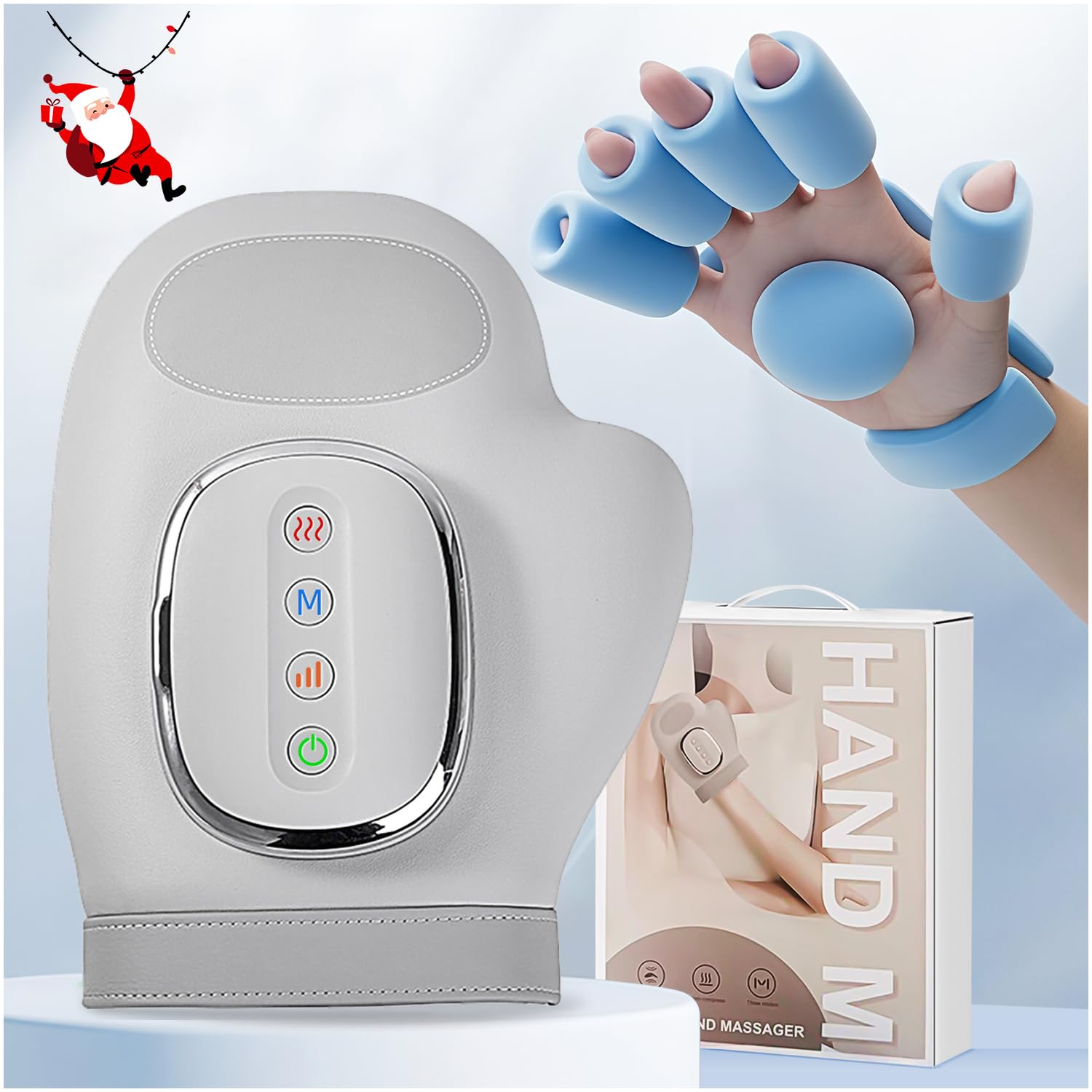 Hand Massager with Heat and Compression For Arthritis and Carpal Tunnel Wrist Warmer Finger Massagers Kneading Rollers Electric Cordless Portable Vibrating Gloves Unique Gift Ideas for Women Men