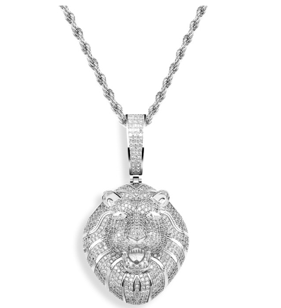 INS New Lion Head Zircon Hip Hop Pendant Jewelry