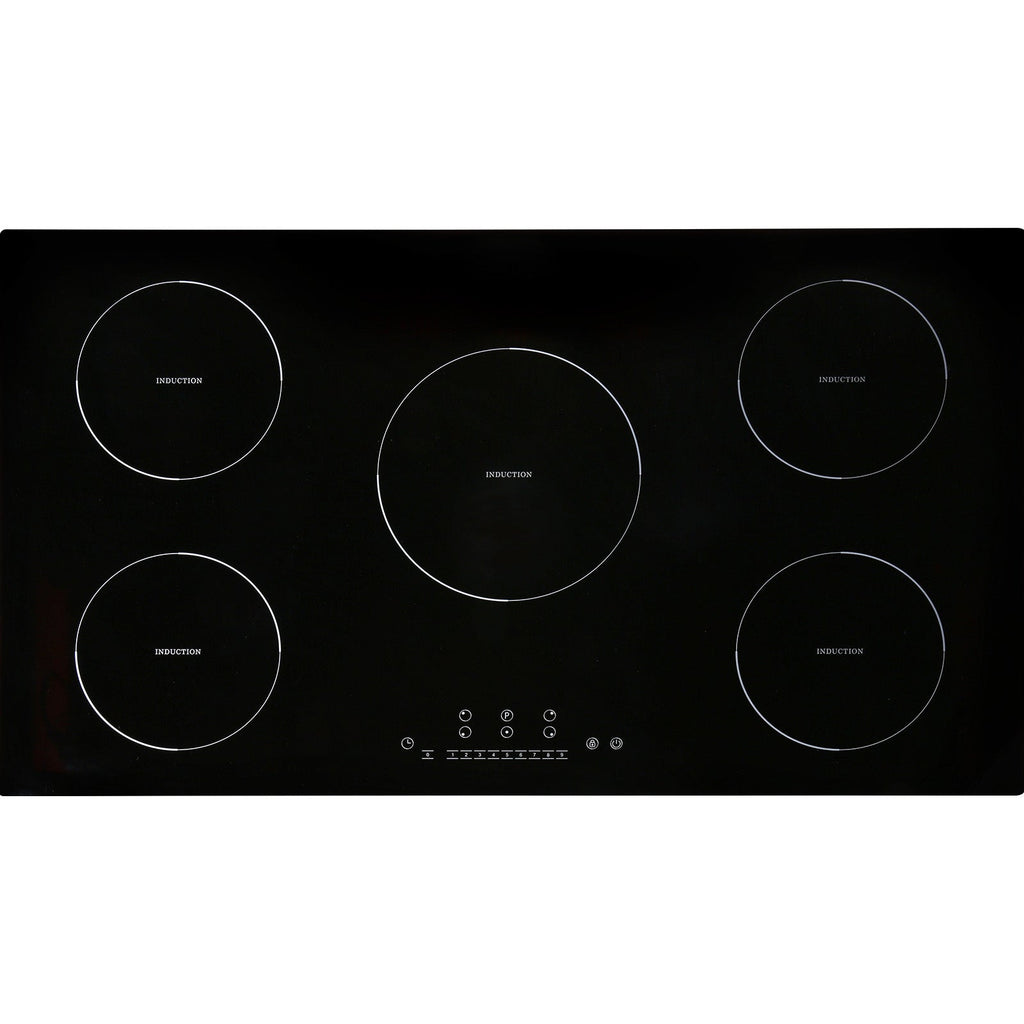 Electric Cooktop, 5 Burners, 36'' Induction Stove Top, Built-in Magnetic Cooktop 9200W, 9 Heating Level Multifunctional Burner, LED Touch Screen w/ Child Lock & Over-Temperature Protection