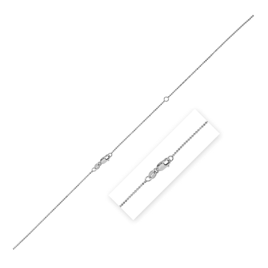 Double Extendable Bead Chain in 14k White Gold (1.00 mm)