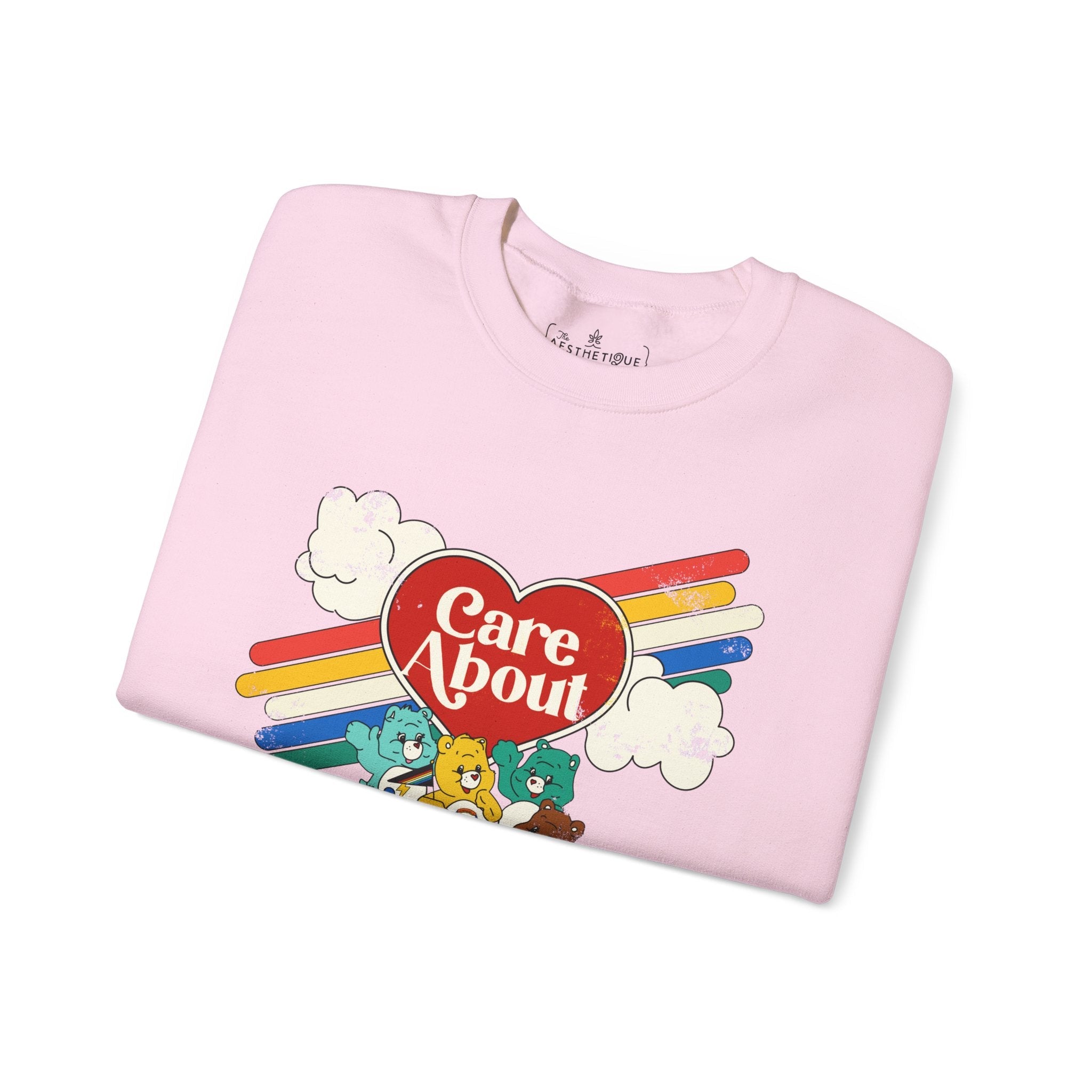 Care About Disability Rights - Retro 80s Vibe - Unisex Heavy Blend™ Crewneck Sweatshirt