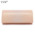 Satin Evening Clutch Bag with Rhinestone Rivets