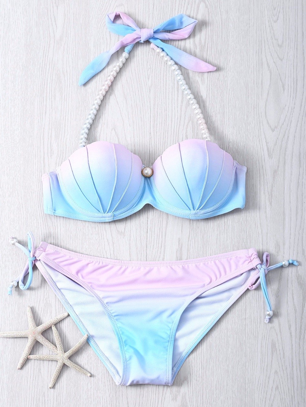 New Sexy Two-Piece Shell Bikini Swimwear