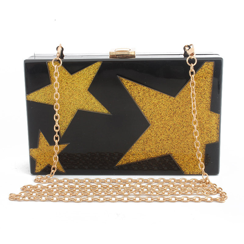 New Five-Pointed Star Evening Clutch Bag for Ladies