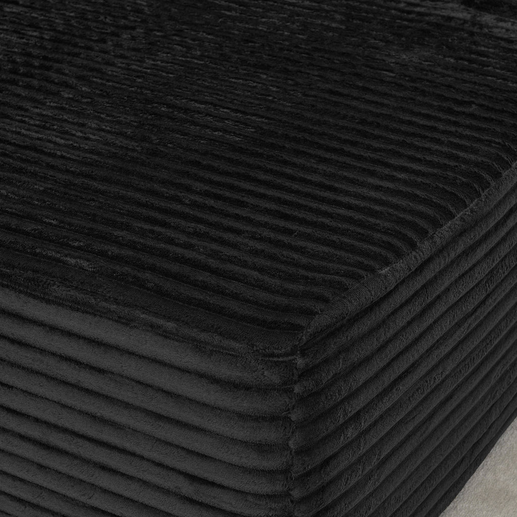 Two-seater lazy sofa lounge chair,Compressed sofa no assembly required, made of velvet fabric, fluffy modern lounge chair, used for indoor living rooms and bedrooms-Black