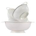 Stainless Steel Colander 3 PieceMetal Strainer Basket with Solid Base and Handles for Kitchen FoodPasta Noodles Vegetables and FruitsPowder CoatedBPA FreeDishwasher Safe2 & 3 & 4.5 Qt (Cream)