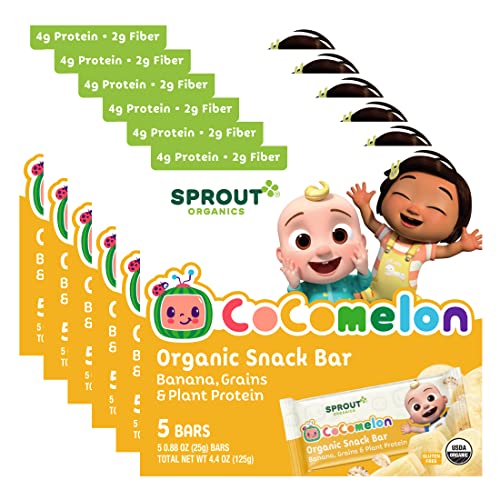 CoComelon Sprout Organic Baby Food Toddler Snacks Banana Snack Bar 5 Count (Pack of 6)