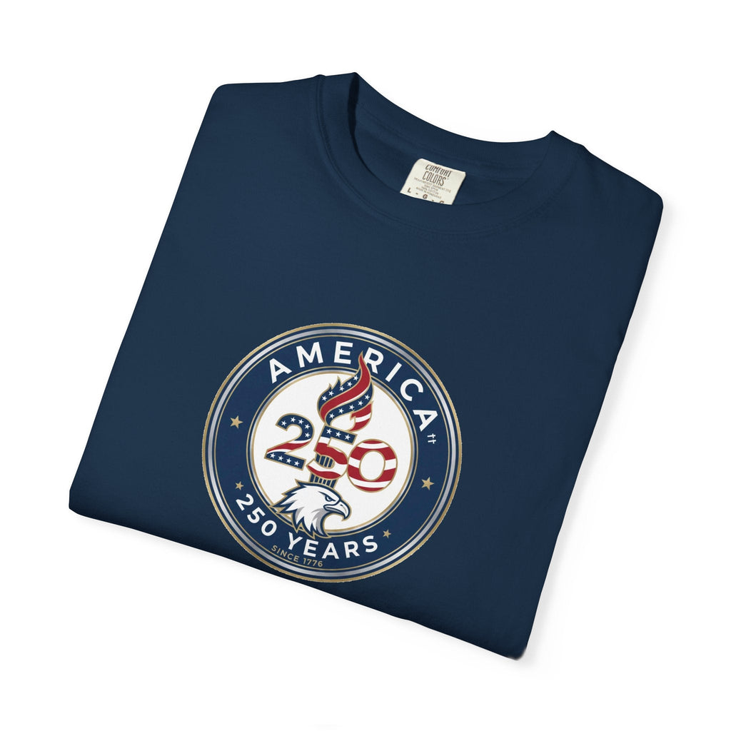 America 250 – “America 250 Years Badge” Happy Birthday USA T-Shirt