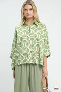 Umgee Printed Button Down Shirt