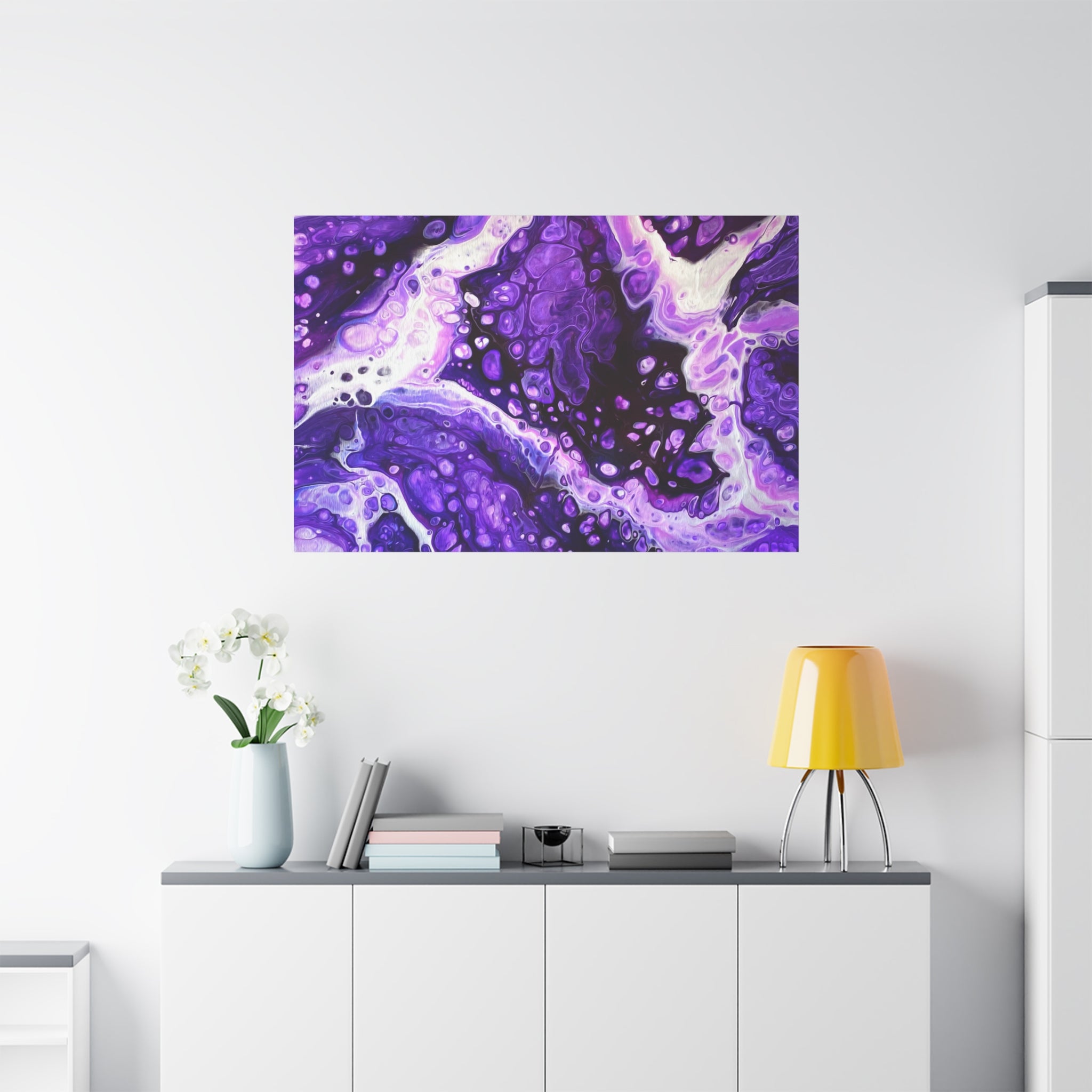 Bespattered Facade Purple Haze Stretched Matte Canvas Art Prints | Multiple Sizes