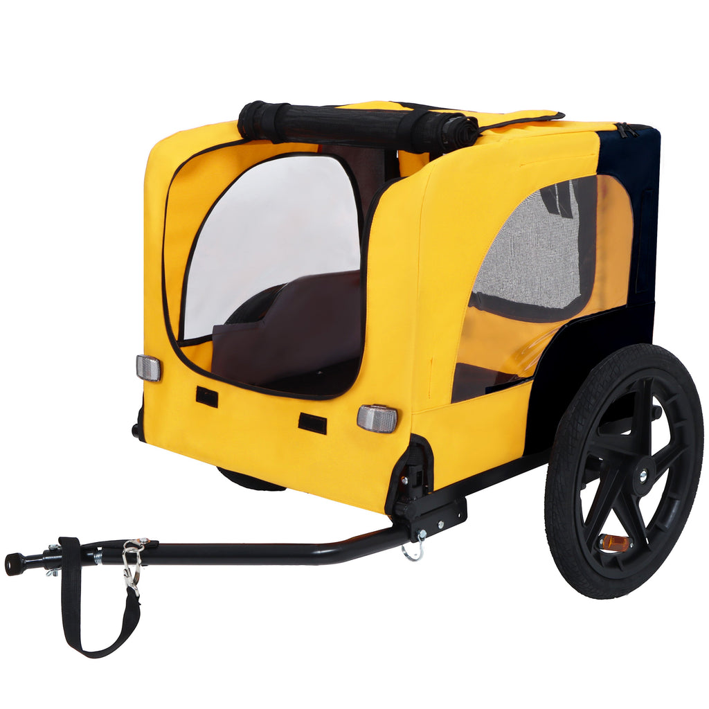 Pet Bike Trailer Dog Cart for Bicycle, Suitable for Small and Medium Pets, Easy Folding Cart Frame, Quick Release Wheel, Non-Slip Floor, Internal Leash